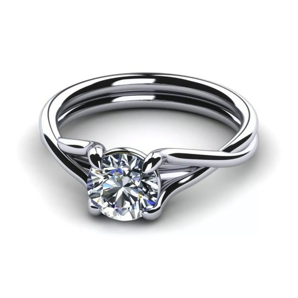 2.11ct VVS1 Ice Blue White Moissanite Diamond 925 Sterling Silver Solitaire Ring - Picture 2 of 3